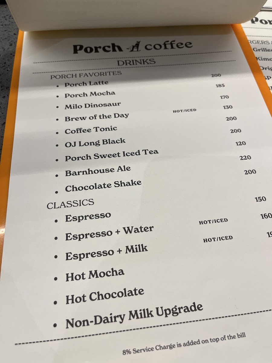 Menu - Porch Coffee photo 7