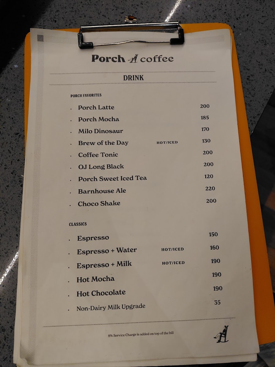 Menu - Porch Coffee photo 9